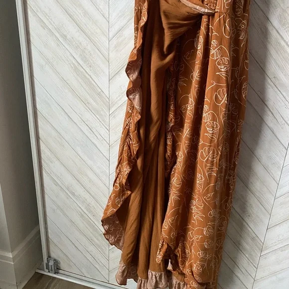 Orange Asymmetrical Ruffled Sundress - Picture 9 of 9